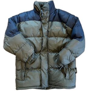 Bear USA Vintage Puffer Jacket Green Black Kids XXXL Winter Warm Coat
